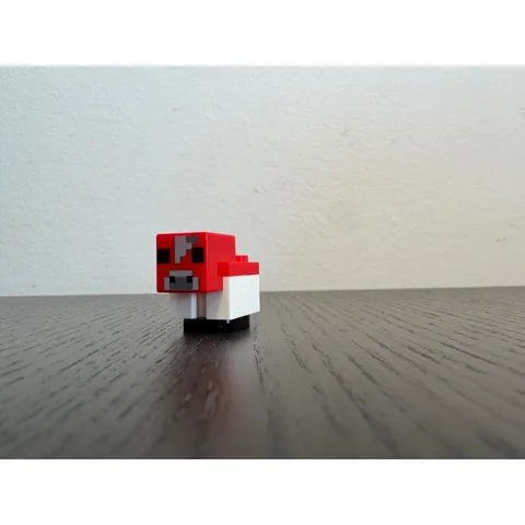 LEGO Minecraft Mooshroom Baby Cow Figure Small Red White Pixelated Animal