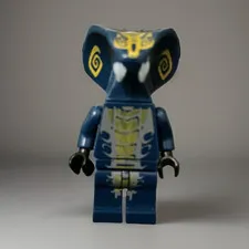 LEGO Blue Snake/Cobra Minifigure with Large Hood Headpiece Plastic Figure