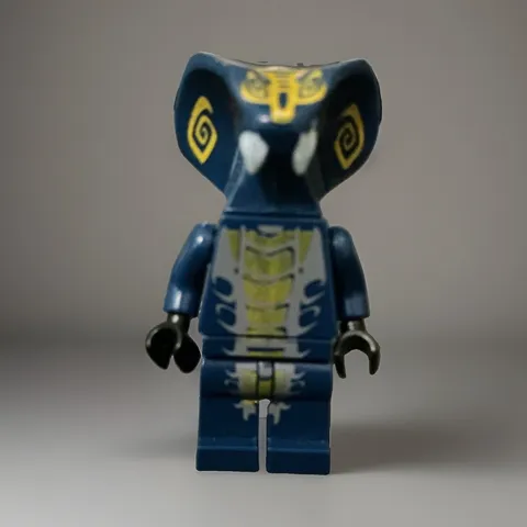 LEGO Blue Snake/Cobra Minifigure with Large Hood Headpiece Plastic Figure