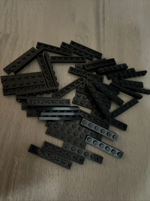LEGO 3666 Black Plate 1 x 6 - 51 Pieces