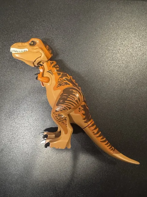Genuine LEGO Jurassic World T. Rex Tyrannosaurus Dinosaur Figure Brown Orange