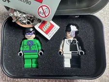 LEGO Batman 2006 The Riddler Minifigure Keychain 852090 w/ Two-Face Minifigure