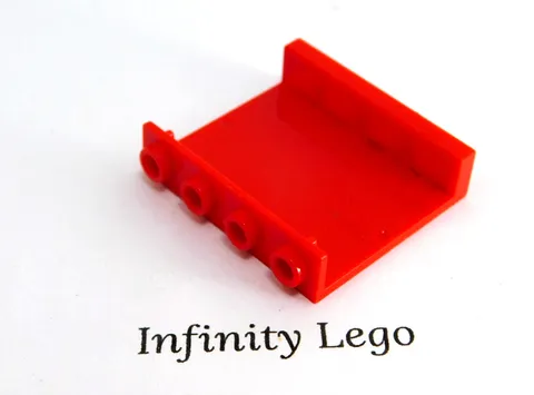 6 LEGO Red Panel 1 x 4 x 3 without Side Supports Fire (4215 30007) - 6 Pieces