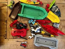 LEGO Bulk Lot Vehicles Police Boats Bikes Motorcycle Parts Multicolor