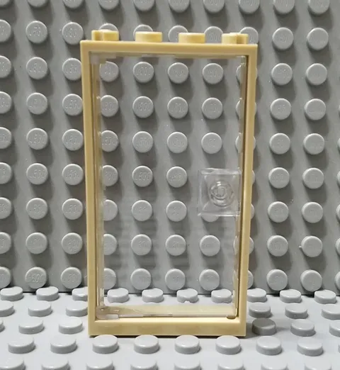 LEGO Tan 1x4x6 Frame with Translucent Clear Opening Door