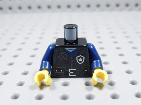 LEGO Black w/ Dark Blue Printed Police Cop Torso Minifig BT