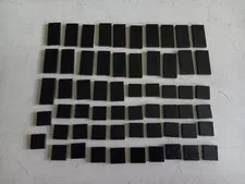 LEGO BULK LOT OF 58 BLACK SMOOTH TILES 2X2 2X3 2X4