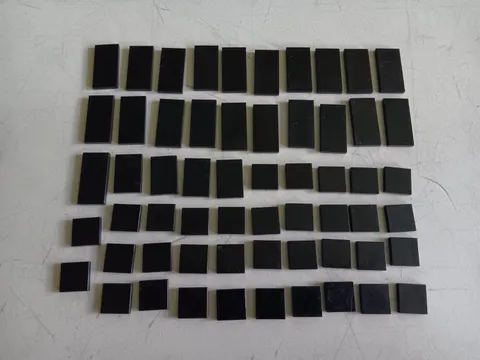 LEGO BULK LOT OF 58 BLACK SMOOTH TILES 2X2 2X3 2X4