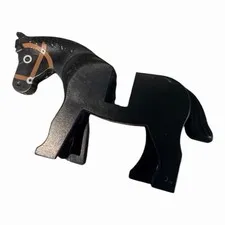 LEGO Black Horse Animal Minifigure Vintage Castle Rare Retired 4493c01pb02