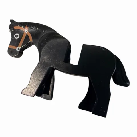 LEGO Black Horse Animal Minifigure Vintage Castle Rare Retired 4493c01pb02