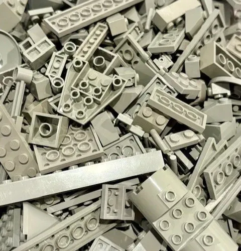 Lego Lot Bulk: Color: LIGHT GREY. One Pound Assorted Pieces