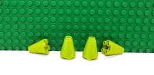 Lego 4 Lime Green 2x2 Round Cone Top Bottom with Studs  NEW