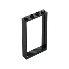 LEGO 4x Black Door, Frame 1 x 4 x 6 with 2 Holes on Top and Bottom inv.616