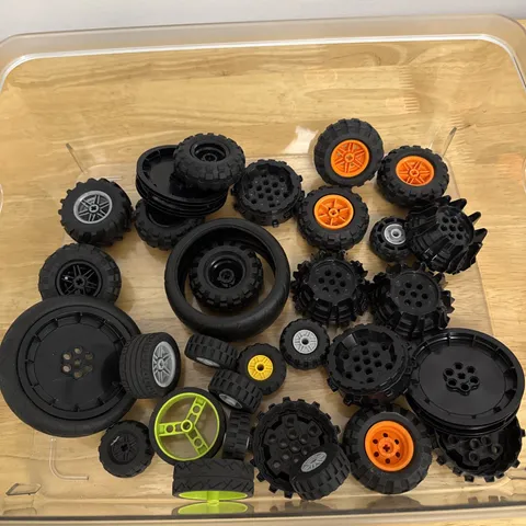 LEGO Bulk WHEELS 1 lb pound  Lot Large Tires Axles Car Rims