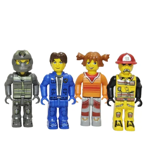 Lego 4 Juniors Minifigure Lot - 4 Vintage Jack Stone Res-Q Fireman Figures