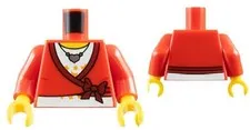 LEGO New FEMALE Minifig TORSO Red Sweater Bow Silver Heart Necklace D328