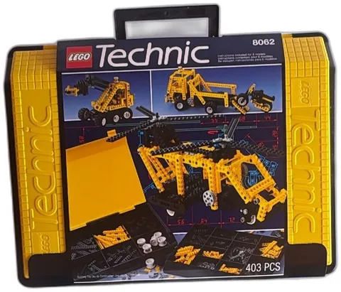 LEGO Technic 8062 Universal Set 1994 Vintage Yellow Carrying Case 403 Pcs