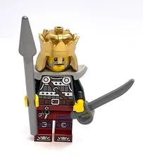 Lego Warrior King Minifigure - Castle Medieval Characters - Lance, Sword & Crown