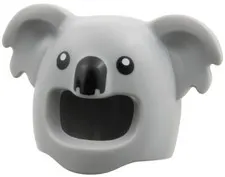 Lego New KOALA Minifig HEAD COVER Light Bluish Gray Black Eyes Nose Part 28-6
