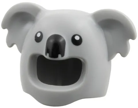 Lego New KOALA Minifig HEAD COVER Light Bluish Gray Black Eyes Nose Part 28-6