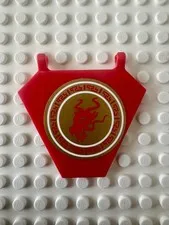 LEGO Flag 5x6 Hexagonal with Red Dragon Head in Gold Circle x1435pb008 Set 70728