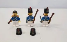 LEGO Bluecoat Sergeant & Soldiers Minifigure Lot Of W/ Accessories Guns Army