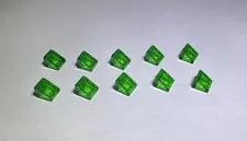 Lego Lot Of 10 Roof Tiles Tile 1x1x2/3 Trans Green Transparent New 1x1