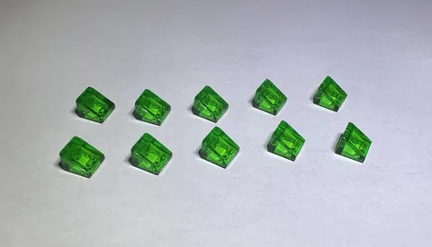 Lego Lot Of 10 Roof Tiles Tile 1x1x2/3 Trans Green Transparent New 1x1