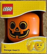 Lego Pumpkin Head Small Storage Container Halloween NIP!
