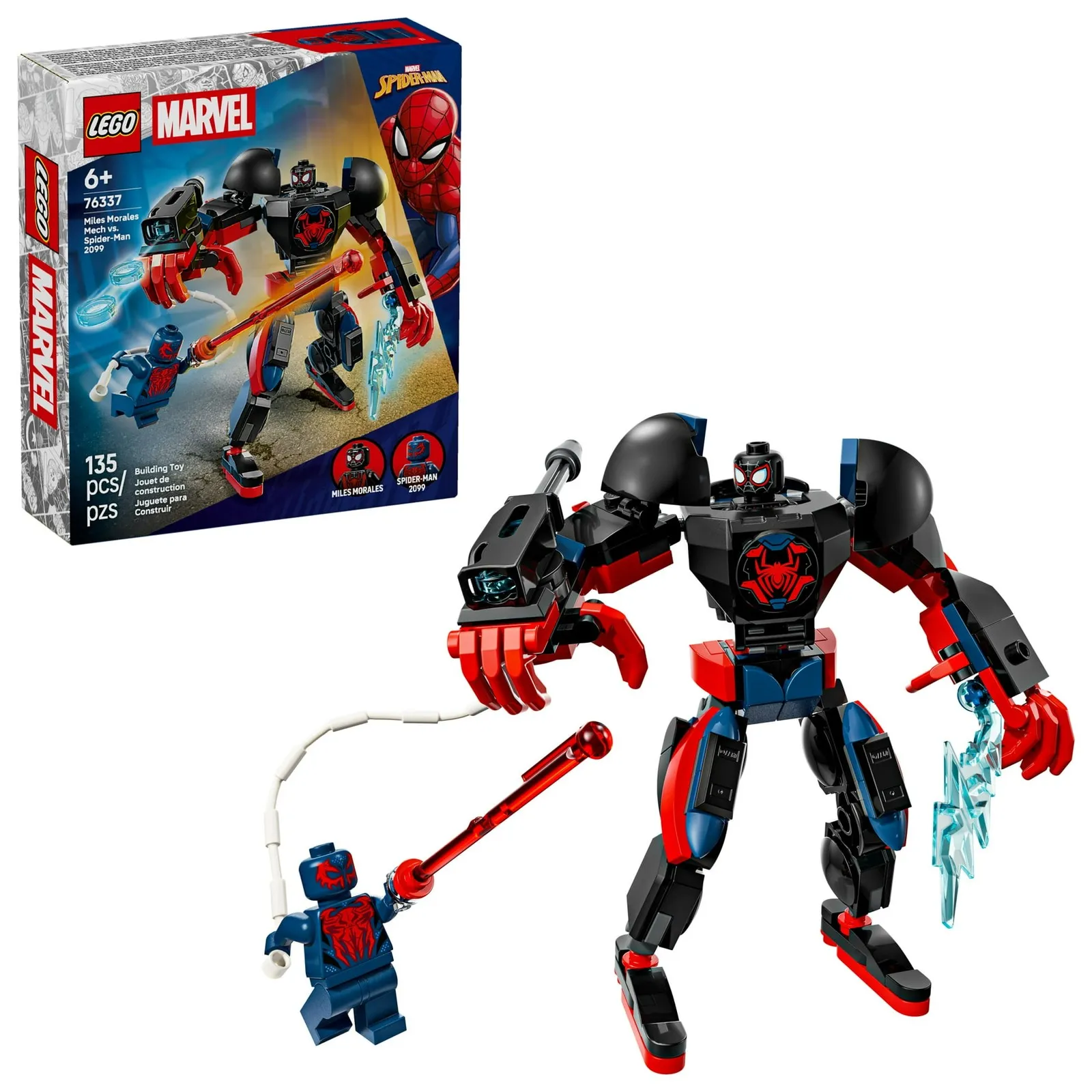 LEGO Marvel Miles Morales Mech vs. Spider-Man 2099 Building Toy Easter Stuffers