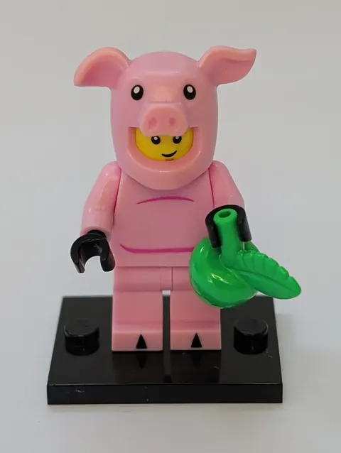 LEGO Mini Figure Piggy Guy CMF Series 12 #71007 w/ Stand & Apple