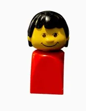 Vintage LEGO 4224C01 Minifigure Red Body Black Hair
