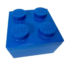 Lego 853235 Storage Snack Box Blue 2010 4 stud 2x2 5"x3" Removable Lid