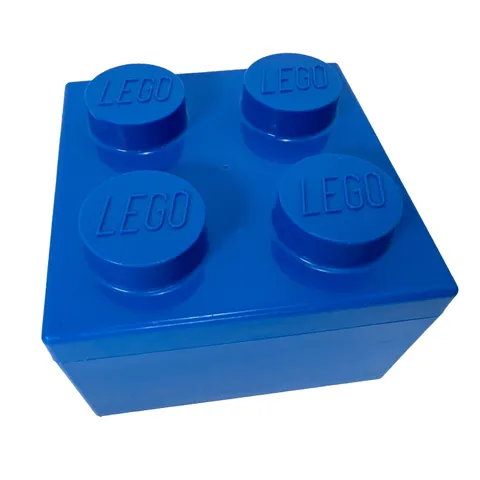 Lego 853235 Storage Snack Box Blue 2010 4 stud 2x2 5"x3" Removable Lid