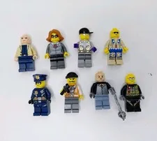 Lot Of 8  Lego Mini Figures Classic Town City W/ Accessories