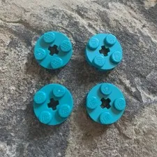 LEGO Parts - Dark Turquoise Plate Round 2 x 2 w Axle Hole - No 4032 - QTY 4
