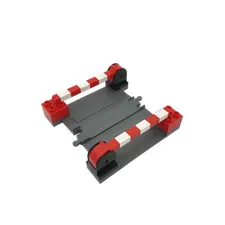 Lego Duplo TRAIN GREY (DBG) Track with Ramps for Car Crossing + Barriers