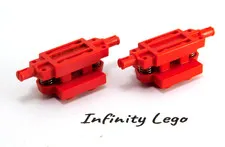 2 LEGO Vintage Red Car Wheel Holder 2x2 Suspension Springs Shock Absorber 74321