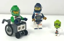 LEGO LOT 60439 CITY SPACE SCIENCE LAB MINIFIGURES-WHEELCHAIR ASTRONAUTS ALIEN