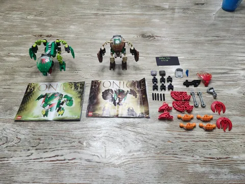 Lego bionicle bohrok set including Lehvak, pahrak, and Tahnok