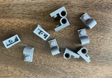 LEGO Parts: 11458 Plate 1 x 2 with Pin Hole on Top, Dark Bluish Gray, 10pcs