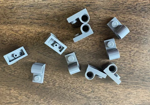 LEGO Parts: 11458 Plate 1 x 2 with Pin Hole on Top, Dark Bluish Gray, 10pcs