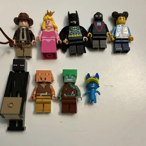LEGO Minifigures Lot: Batman, Princess & Enderman Figures, Plastic