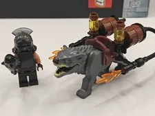 NEW LOTR Armored Uruk-Hai with Flamethrowing Warg Custom Lego Minifigure Set