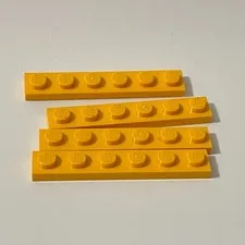 Lego 3666 Orange-Yellow Replacement Add-on Pieces Lot of 4