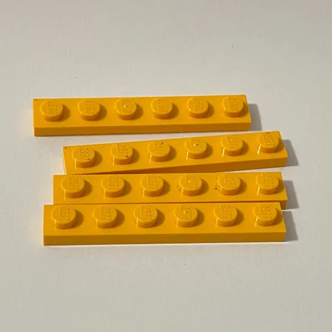 Lego 3666 Orange-Yellow Replacement Add-on Pieces Lot of 4