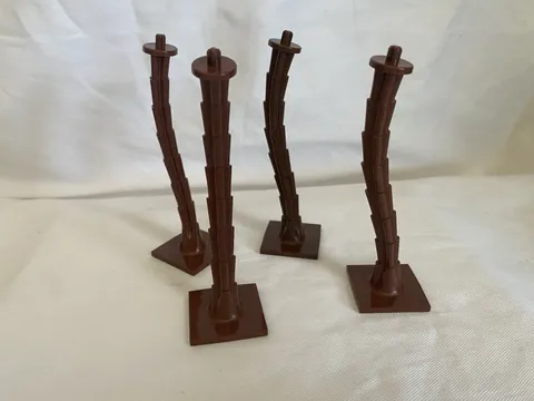 Lot of 4 Lego Nature Brown Plant Tree Palm Base 4 x 4 30338 #47