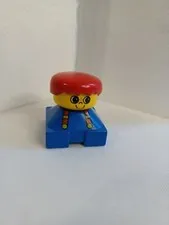 Lego Duplo Vintage Minifigure Replacements Square Boy Red Hair Blue