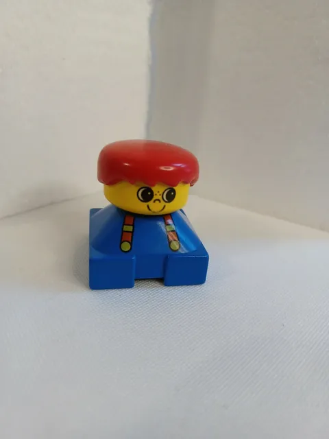 Lego Duplo Vintage Minifigure Replacements Square Boy Red Hair Blue