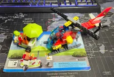 🚁🌭LEGO City 60110 Fire Station Helicopter & Hot Dog Stand Book 2/5 - Complete
